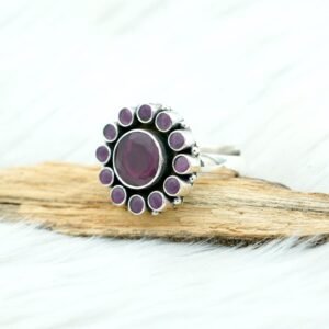 Pink Ruby Ring Ring Sterling 925 Silver Ring Natural Gemstones Ring Wedding Ring Gift For Her Boho Ring Adjustable Ring Women's Ring R0152-GS