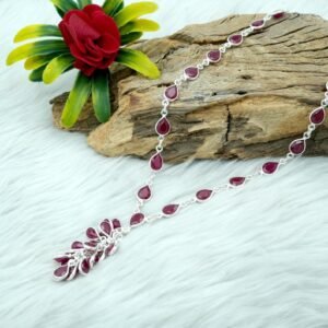 Red Ruby Necklace Sterling 925 Silver Necklace Choker Necklace Minimalist Necklace Wedding Necklace Gift For Her Natural Gemstones Necklace NL0203-GS