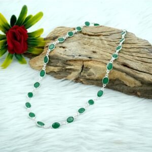 Green Emerald Minimalist Necklace Sterling 925 Silver Choker Necklace Wedding Necklace Gift For Her Natural Gemstones Necklace Jewelry NL0068-GS