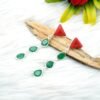 925 Silver Drop Earring Stud Natural Emerald & Coral Earring Gemstone jewelry Gift For Her Wedding Earring Stud Minimalist Earring Stud E0367-GS