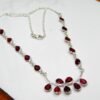 Garnet necklace 925 Sterling silver jewelry Natural Garnet Faceted gemstone handmade necklace gift for her NL0142-GS