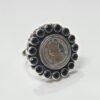 Natural Blue Onyx Ring in 925 Sterling Silver Victoria Queen Coin Floral Jewelry Silver Blue onyx ring Onyx Ring Handmade ring gift for her R0194-GS