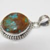 Natural Turquoise Pendant -925 Sterling Silver Jewelry- Gemstone Turquoise-Cabochon Handmade Pendant- For Girls & Women Gift Pendant P0025-GS