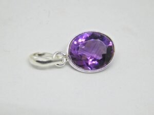 Natural Amethyst Pendant-925 Sterling Silver, Bezel Pendant, Amethyst pendant, handmade pendant, silver pendant ,art deco pendant, gift item P0043-GS