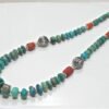 Natural Coral & Turquoise Gemstone Beaded Necklace in 925 Sterling Silver Natural Multi Gemstones Necklace Anniversary Gift handmade gift NL0159-GS