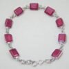 Ruby Bracelet, 925 Sterling Silver Bracelet, Rectangle Shape Bracelet, Handmade Bracelet Wedding Jewelry, Gemstone Ruby Faceted, Gift Item BR0068-GS