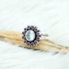 Pink Ruby Ring Cubic Zirconia Ring Sterling 925 Silver Ring Natural Gemstones Ring Wedding Ring Gift For Her Boho Ring Adjustable Ring R0161-GS