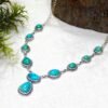 Turquoise necklace 925 Sterling silver jewelry Natural Blue Turquoise gemstone handmade necklace women necklace gift for her NL0121-GS