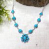 Natural Turquoise necklace 925 Sterling silver jewelry gemstone jewelry turquoise jewelry handmade necklace women necklace gift for her NL0122-GS