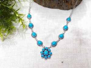 Natural Turquoise necklace 925 Sterling silver jewelry gemstone jewelry turquoise jewelry handmade necklace women necklace gift for her NL0122-GS