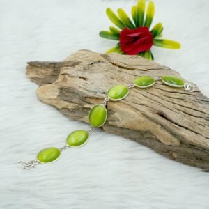 Natural Green Monalisa 925 Sterling Silver Bracelets Green Gemstone Bracelets Elegant Bracelets Gift For Her Wedding Bracelet BR0093-GS