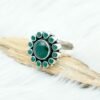 Natural Green Emerald Ring 925 Sterling Silver Ring Wedding Ring Adjustable Ring Women's Ring Gift For Her Silver Jewelry Gemstone ring R0150-GS