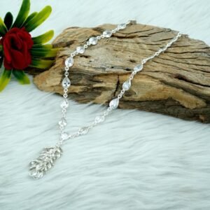 CZ Minimalist Necklace Sterling 925 Silver Necklace CZ Necklace Wedding Necklace Gift For Her Natural Gemstones Necklace Jewelry NL0161-GS