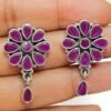 Ruby Earring Stud ,925 Sterling Silver Jewelry earring with gemstone Ruby, Handmade, Gift for Girls & Women handmade earring E0901-GS