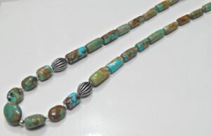 Natural Turquoise Gemstone Beaded Necklace in 925 Sterling Silver Natural Multi Gemstones Necklace Anniversary Gift handmade gift NL0156-GS