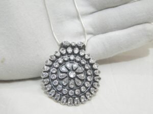 White Zircon Pendant Necklace Zircon Pendant White Gemstone Pendant April Birthstone 925 Silver Pendant Delicate Engagement Pendant Necklace NL0113-GS