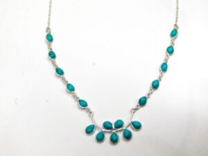 Turquoise necklace 925 Sterling silver jewelry Turquoise gemstone handmade necklace women necklace gift for her NL0141-GS