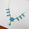 Turquoise necklace 925 Sterling silver jewelry Turquoise gemstone handmade necklace women necklace gift for her NL0143-GS