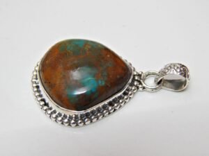 Natural Turquoise Pendant -925 Sterling Silver Jewelry- Gemstone Turquoise-Cabochon Handmade Pendant- For Girls & Women Gift Pendant P0027-GS