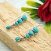 Turquoise Earring Sterling 925 Silver Handmade Earring Natural Blue Turquoise Gemstone Earring Wedding Earring Jewelry Gift For Her E0163-GS