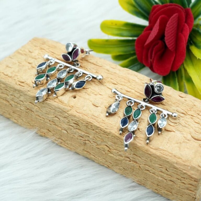 925 Sterling Silver Stud Natural Gemstone Earring Emerald Stud Ruby Stud Sapphire Stud Wedding Earring Multi Color Earring E0137-GS