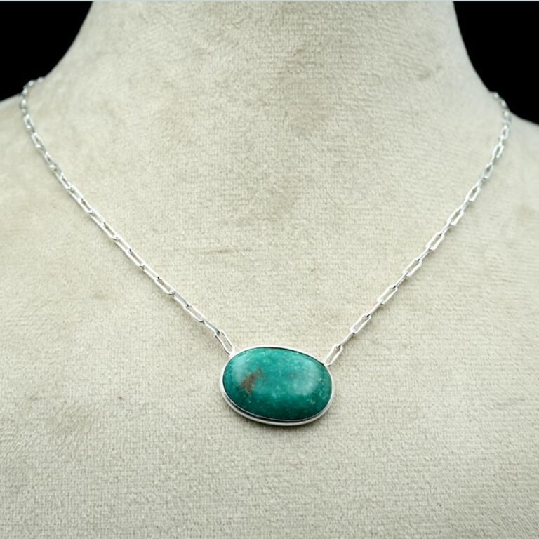 Turquoise necklace 925 Sterling silver jewelry Turquoise gemstone handmade necklace women necklace gift for her NL0086-GS