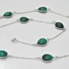 Natural Malachite Necklace 925 Silver Necklace Bezel Necklace Malachite Necklace Swarovski Necklace Chain necklace handmade Necklace NL0090-GS