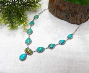 Turquoise necklace 925 Sterling silver jewelry Natural gemstone Turquoise Necklace handmade Turquoise necklace women necklace gift for her NL0124-GS