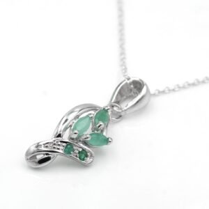 Emerald Necklace 925 Sterling Silver Necklace Anniversary Gift Emerald Gemstone Necklace Gift For Her Wedding Jewelry Gift NL0134-GS