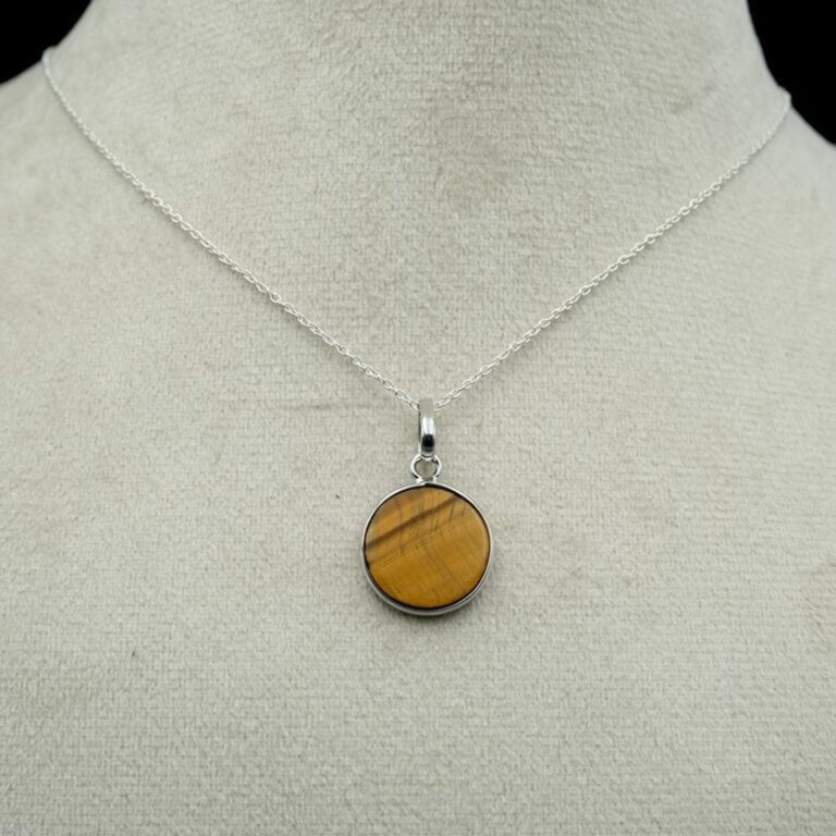 Tiger's Eye Necklace Sterling 925 Silver necklace Gemstone Necklace Gift For Her Wedding Gift NL0065-GS
