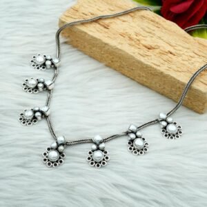 Pearl necklace 925 Sterling silver jewelry Pearl gemstone handmade necklace women necklace gift for her NL0050-GS