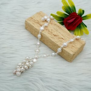 Pearl necklace 925 Sterling silver jewelry Pearl gemstone handmade necklace women necklace gift for her NL0055-GS