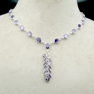 Amethyst necklace 925 Sterling silver jewelry Amethyst gemstone handmade necklace women necklace gift for her NL0056-GS