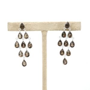 Natural Smoky Quartz Earring Stud Gemstone Earring, Silver jewelry,925 Sterling Silver Earring Stud ,Gift, Handmade, Gift for her E0008-GS