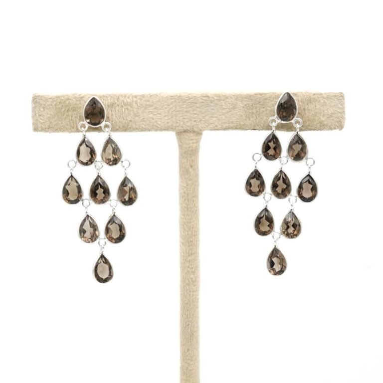 Natural Smoky Quartz Earring Stud Gemstone Earring, Silver jewelry,925 Sterling Silver Earring Stud ,Gift, Handmade, Gift for her E0008-GS