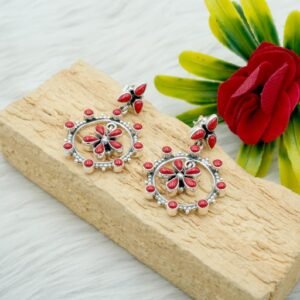 Natural Coral Earring Stud In 925 Sterling Silver jewelry For Girls And Women, Gift Item handmade earring E0009-GS