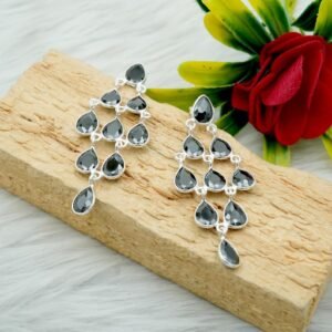 Black Onyx Gemstone Earring , 925 Sterling Silver Earring, Fine Earring, Handmade Earring Black gemstone Earring, Gift For Her E0026-GS