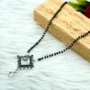 Emerald Necklace 925 sterling silver black beads chain Aventurine necklace pendant, traditional style Indian mangalsutra Gift necklace NL0043-GS