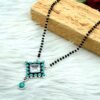 Turquoise Necklace 925 sterling silver Necklace black beads chain turquoise necklace traditional style Indian mangalsutra Gift necklace NL0042-GS