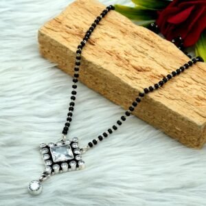 Zircon necklace 925 Sterling silver jewelry Zircon gemstone handmade necklace women necklace gift for her Manglasutra Necklace NL0036-GS