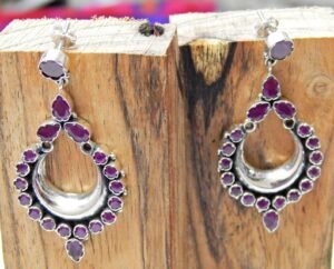 Ruby Earring 925 Sterling Silver Jewelry earring with gemstone Ruby, Handmade earring, Gift for Girls & Women, Wedding Gift E0006-GS