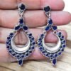 Sapphire Earring Stud 925 Sterling Silver Earring Stud Jewelry Silver earring Gift For Her Handmade Earring Natural Blue gemstone Stud E0004-GS