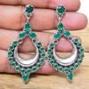 Emerald Earring 925 Sterling Silver Earring Natural Green Gemstone Earring Wedding Jewelry Emerald Jewelry Gift For Her E0003-GS