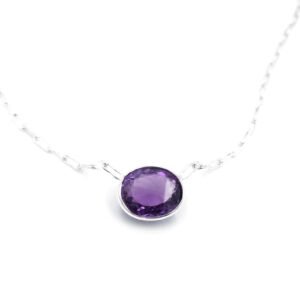 Amethyst Necklace 925 Sterling Silver Jewelry Purple Amethyst necklace Wedding Gift Gemstone Necklace Gift For Her NL0079-GS
