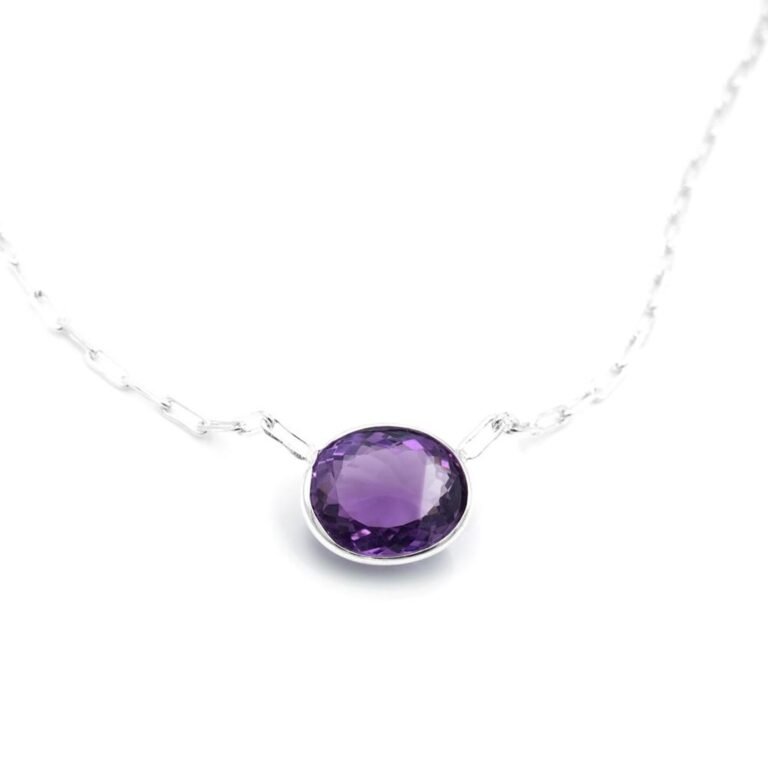 Amethyst Necklace 925 Sterling Silver Jewelry Purple Amethyst necklace Wedding Gift Gemstone Necklace Gift For Her NL0079-GS