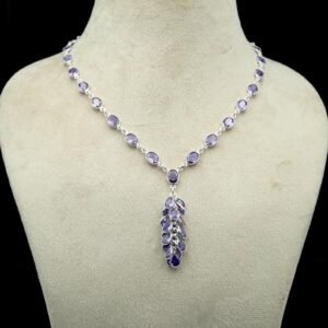 Amethyst Necklace 925 Sterling Silver Jewelry Purple Amethyst necklace Wedding Gift Gemstone Necklace Gift For Her NL0077-GS
