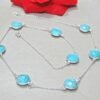 Natural Amazonite Necklace 925 Silver Necklace Bezel Necklace Amazonite Necklace Swarovski Necklace Chain necklace handmade Necklace NL0089-GS