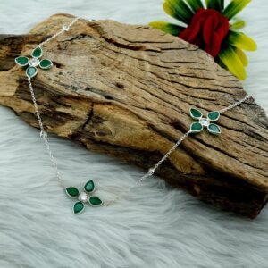 Emerald Necklace Sterling 925 Silver Necklace Choker Necklace Minimalist Necklace Wedding Necklace Gift For Her Natural Gemstones Necklace NL0073-GS