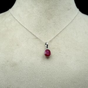 Ruby Necklace Sterling 925 Silver Necklace Red Necklace Minimalist Necklace Wedding Necklace Gift For Her Ruby Gemstones Necklace NL0067-GS