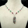 Emerald Necklace Ruby Necklace Sterling 925 Silver Necklace Choker Necklace Wedding Necklace Gift For Her Natural Gemstones Necklace NL0063-GS